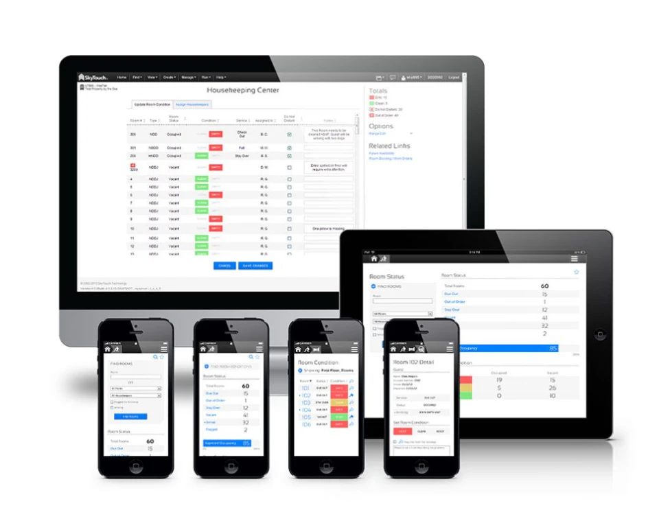 screenshot of SkyTouch Hotel OS